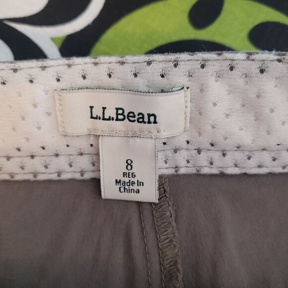 LL bean womens 8 brown skort zip pockets adjustable waist no stretch athleisure - Picture 4 of 11